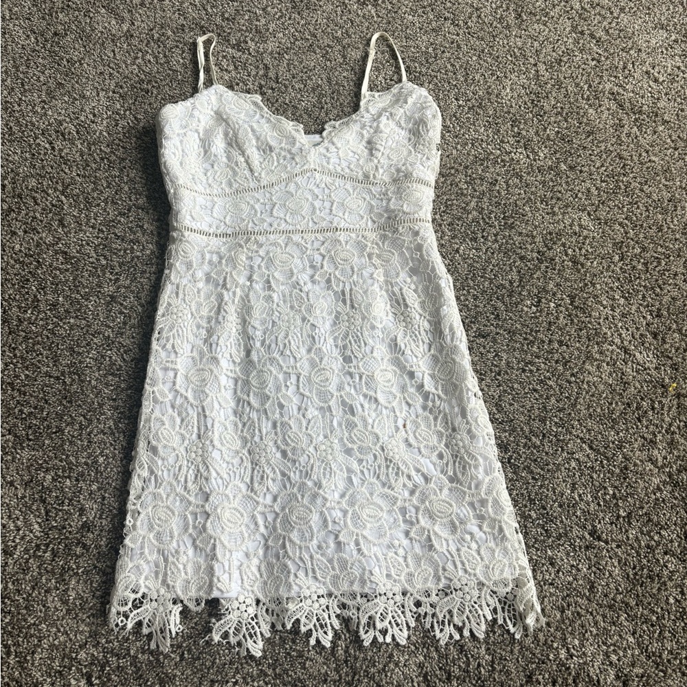 Francesca's Collections White Sheath Dress Spaghetti Strap Sweetheart